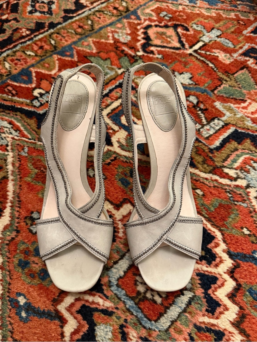 FRYE Gerry Metal Studded Leather Platform Sandals